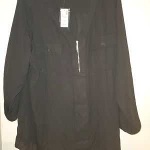 Zip half down sheer top